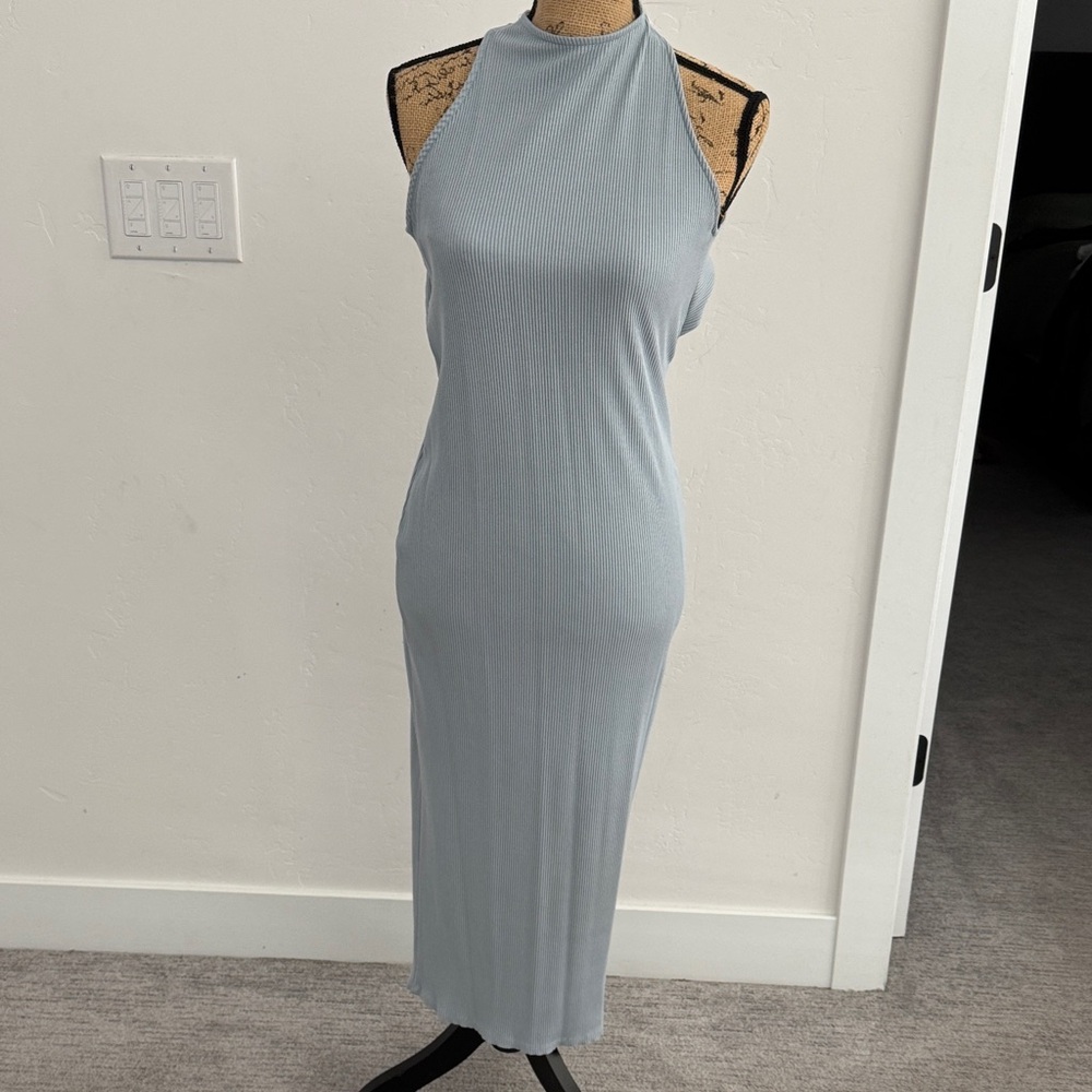 H&M blue midi dress sz M
